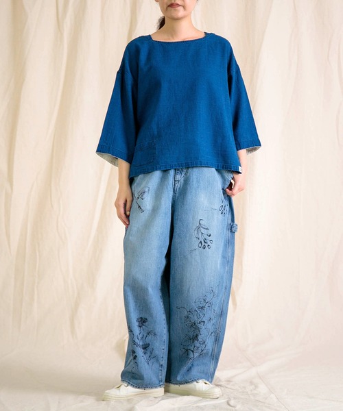 Brocante（ブロカント）の「[Brocante / ブロカント] 10oz甘織デニム デフォルメパントルパンツ（デニムパンツ・レディース・インディゴブルー・1/2）」の10枚目の写真