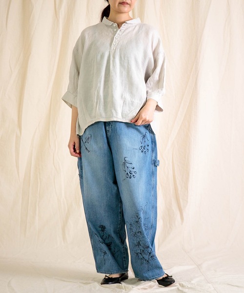 Brocante（ブロカント）の「[Brocante / ブロカント] 10oz甘織デニム デフォルメパントルパンツ（デニムパンツ・レディース・インディゴブルー・1/2）」の12枚目の写真