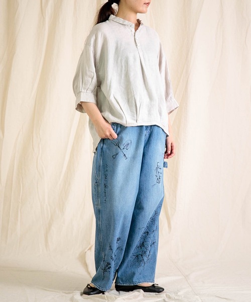 Brocante（ブロカント）の「[Brocante / ブロカント] 10oz甘織デニム デフォルメパントルパンツ（デニムパンツ・レディース・インディゴブルー・1/2）」の13枚目の写真