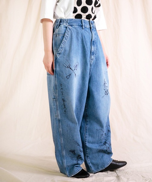 Brocante（ブロカント）の「[Brocante / ブロカント] 10oz甘織デニム デフォルメパントルパンツ（デニムパンツ・レディース・インディゴブルー・1/2）」の7枚目の写真