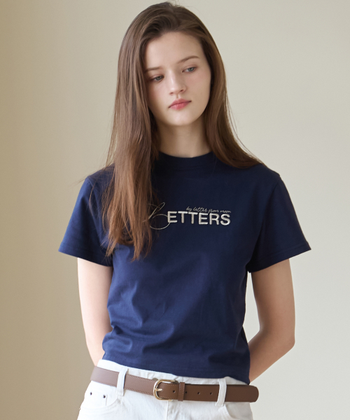 LETTER FROM MOON(レターフロムムーン)の「シャイニングロゴTシャツ(ネイビー)(Tシャツ/カットソー・レディース・その他・FREE)」の1枚目の写真
