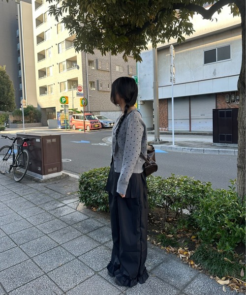 Vini(ヴィニ)の「レイヤードワイドパンツ(その他パンツ・レディース・グレー/ブラック・FREE)」の8枚目の写真