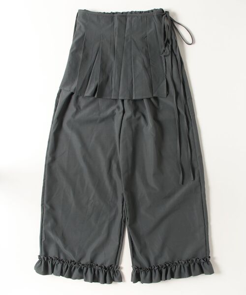 Vini(ヴィニ)の「レイヤードワイドパンツ(その他パンツ・レディース・グレー/ブラック・FREE)」の12枚目の写真