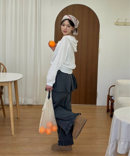 Vini(ヴィニ)の「レイヤードワイドパンツ(その他パンツ・レディース・グレー/ブラック・FREE)」の19枚目の写真