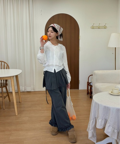 Vini(ヴィニ)の「レイヤードワイドパンツ(その他パンツ・レディース・グレー/ブラック・FREE)」の20枚目の写真