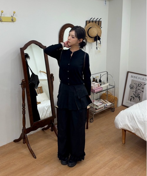 Vini(ヴィニ)の「レイヤードワイドパンツ(その他パンツ・レディース・グレー/ブラック・FREE)」の21枚目の写真