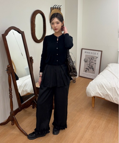 Vini(ヴィニ)の「レイヤードワイドパンツ(その他パンツ・レディース・グレー/ブラック・FREE)」の22枚目の写真