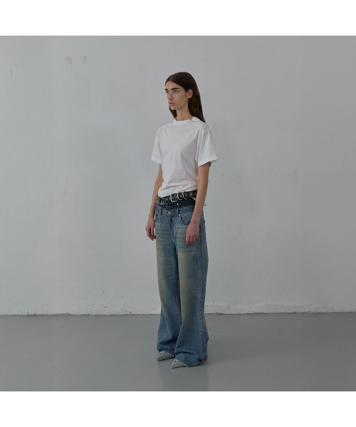 LCDC TM(エルシーディーシーティーエム)の「DOUBLE WAIST DENIM (BLUE)(デニムパンツ・レディース・その他・SMALL/MEDIUM)」の2枚目の写真