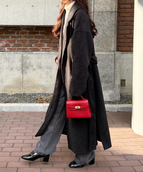 パリデザイナー 定価24万 優雅なマキシ丈ロングガウンコート MAISON BREEZE 【谷まりあさん着用◎SWEET掲載品商品】【SETUP7