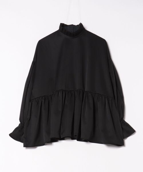 STYLEBLOCK（スタイルブロック）の「ピーチツイルフリルブラウス（シャツ/ブラウス・レディース・グレイッシュベージュ/ホワイト/ブラック・M）」の3枚目の写真