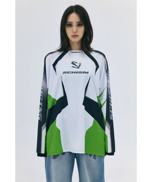 SCHISM INDUCING(スキズムインデューシング)の「BIKER JERSEY, GREEN(Tシャツ/カットソー・レディース・その他・MEDIUM/LARGE/SIZE:L)」の9枚目の写真