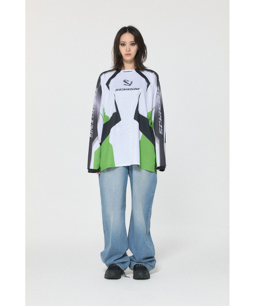SCHISM INDUCING(スキズムインデューシング)の「BIKER JERSEY, GREEN(Tシャツ/カットソー・レディース・その他・MEDIUM/LARGE/SIZE:L)」の8枚目の写真