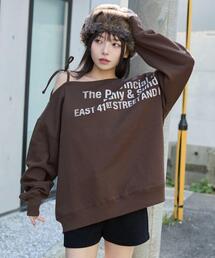 WEGO/裏起毛2WAYグラフィックワンショルBIGスウェット