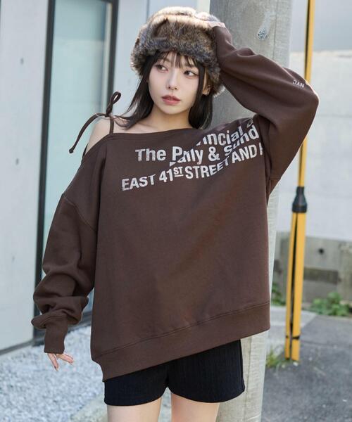 WEGO（ウィゴー）の「WEGO/裏起毛2WAYグラフィックワンショルBIGスウェット（スウェット・レディース・その他3/その他2/その他1/その他4・FREE）」の4枚目の写真