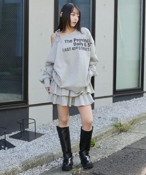 WEGO（ウィゴー）の「WEGO/裏起毛2WAYグラフィックワンショルBIGスウェット（スウェット・レディース・その他3/その他2/その他1/その他4・FREE）」の6枚目の写真