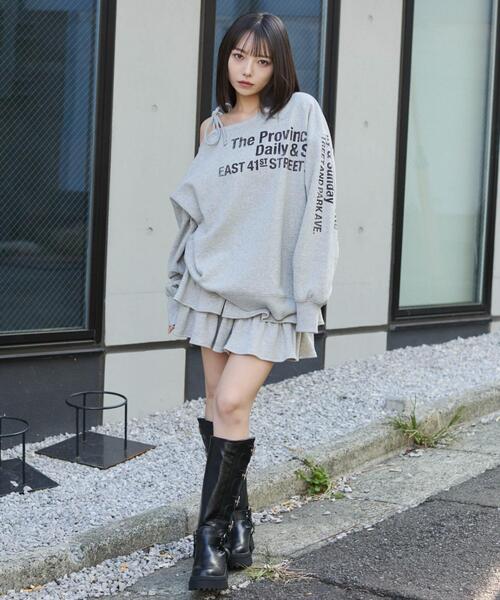 WEGO（ウィゴー）の「WEGO/裏起毛2WAYグラフィックワンショルBIGスウェット（スウェット・レディース・その他3/その他2/その他1/その他4・FREE）」の7枚目の写真