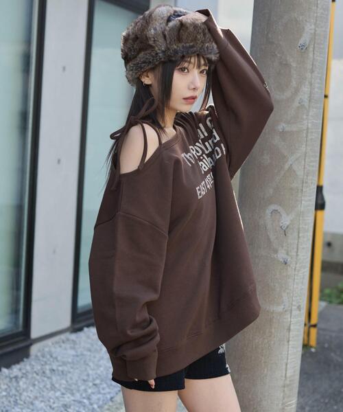 WEGO（ウィゴー）の「WEGO/裏起毛2WAYグラフィックワンショルBIGスウェット（スウェット・レディース・その他3/その他2/その他1/その他4・FREE）」の9枚目の写真