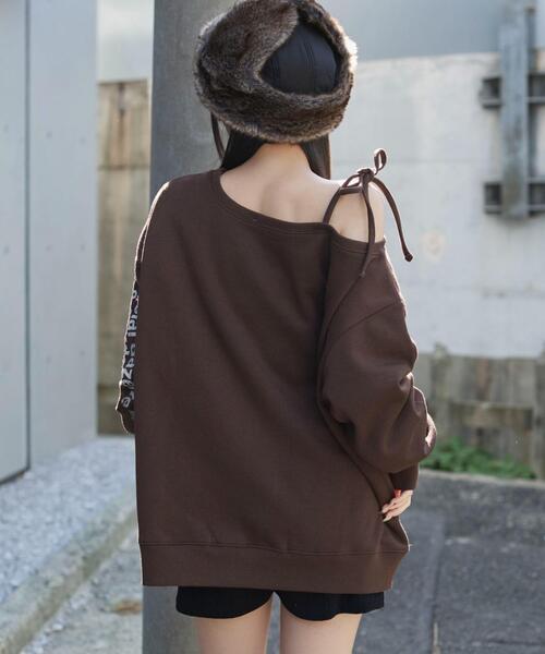 WEGO（ウィゴー）の「WEGO/裏起毛2WAYグラフィックワンショルBIGスウェット（スウェット・レディース・その他3/その他2/その他1/その他4・FREE）」の10枚目の写真