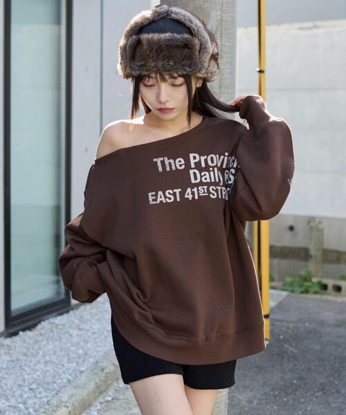 WEGO（ウィゴー）の「WEGO/裏起毛2WAYグラフィックワンショルBIGスウェット（スウェット・レディース・その他3/その他2/その他1/その他4・FREE）」の13枚目の写真