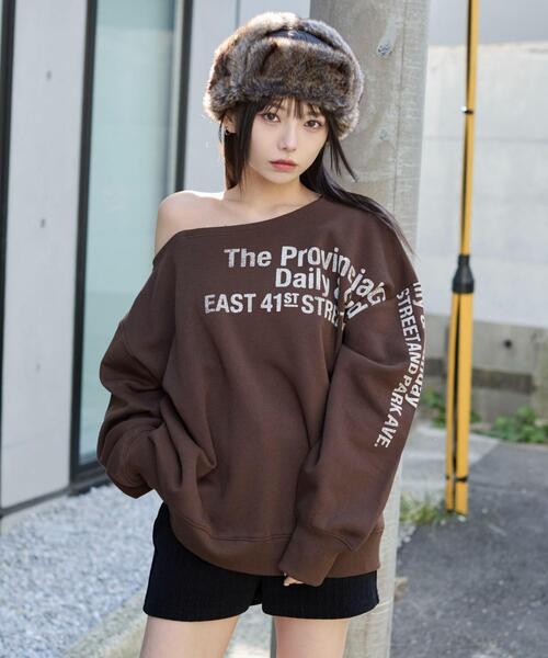 WEGO（ウィゴー）の「WEGO/裏起毛2WAYグラフィックワンショルBIGスウェット（スウェット・レディース・その他3/その他2/その他1/その他4・FREE）」の14枚目の写真