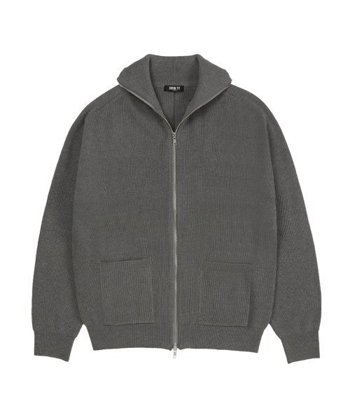 DRAW FIT（ドローフィット）の「ソフトPBTツーウェイフルジップニット[M.GREY]（ニット/セーター・メンズ・その他・LARGE/MEDIUM）」の2枚目の写真