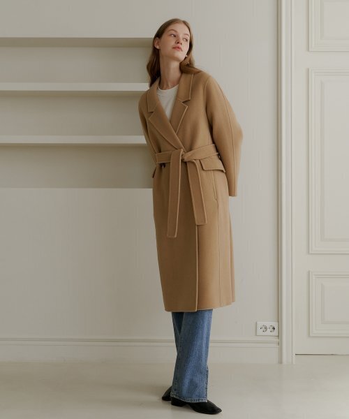 YUPPE(ヨッペ)の「DOUBLE HANDMADE COAT_BEIGE(チェスターコート・レディース・その他・FREE)」の1枚目の写真