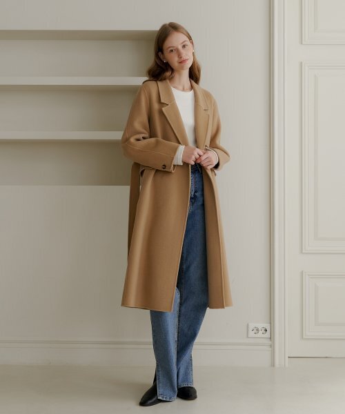 YUPPE(ヨッペ)の「DOUBLE HANDMADE COAT_BEIGE(チェスターコート・レディース・その他・FREE)」の3枚目の写真