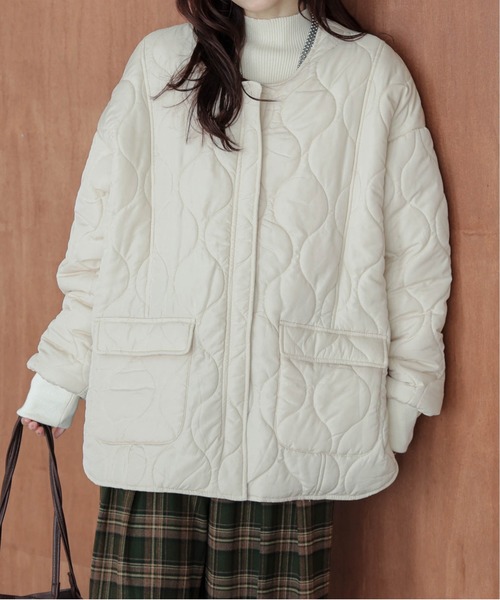 La-gemme（ラジェム）の「リバーシブル キルティング ノーカラージャケット（その他アウター・レディース・カーキ/ブラウン/キナリ/ブラック・フリー）」の8枚目の写真