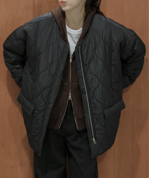 La-gemme（ラジェム）の「リバーシブル キルティング ノーカラージャケット（その他アウター・レディース・カーキ/ブラウン/キナリ/ブラック・フリー）」の11枚目の写真