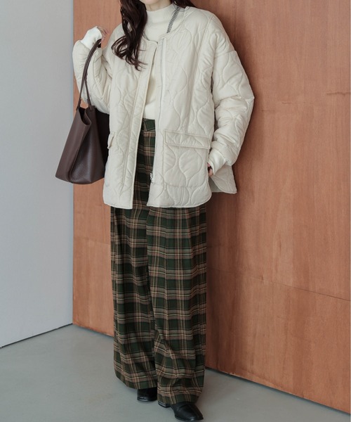 La-gemme（ラジェム）の「リバーシブル キルティング ノーカラージャケット（その他アウター・レディース・カーキ/ブラウン/キナリ/ブラック・フリー）」の9枚目の写真