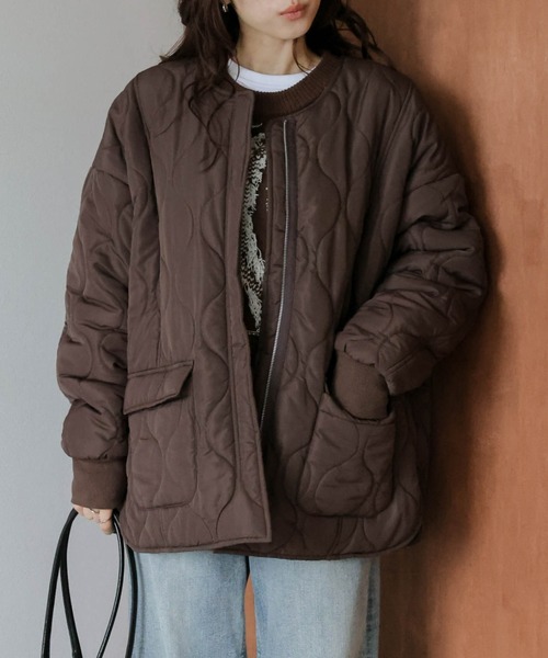 La-gemme（ラジェム）の「リバーシブル キルティング ノーカラージャケット（その他アウター・レディース・カーキ/ブラウン/キナリ/ブラック・フリー）」の16枚目の写真