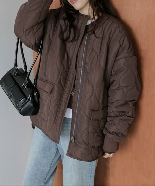 La-gemme（ラジェム）の「リバーシブル キルティング ノーカラージャケット（その他アウター・レディース・カーキ/ブラウン/キナリ/ブラック・フリー）」の20枚目の写真