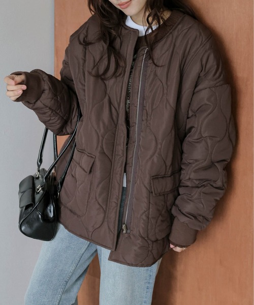 La-gemme（ラジェム）の「リバーシブル キルティング ノーカラージャケット（その他アウター・レディース・カーキ/ブラウン/キナリ/ブラック・フリー）」の21枚目の写真
