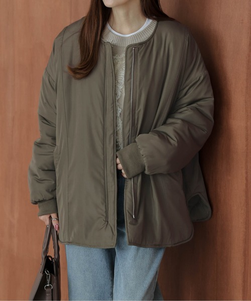 La-gemme（ラジェム）の「リバーシブル キルティング ノーカラージャケット（その他アウター・レディース・カーキ/ブラウン/キナリ/ブラック・フリー）」の22枚目の写真