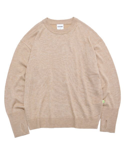 VERSE ONE(バースワン)の「MERINO WOOL BASIC KNIT SWEATER BEIGE(ニット/セーター・メンズ・その他・LARGE/MEDIUM/SMALL)」の1枚目の写真