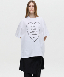 オーバーサイズハートTシャツホワイト