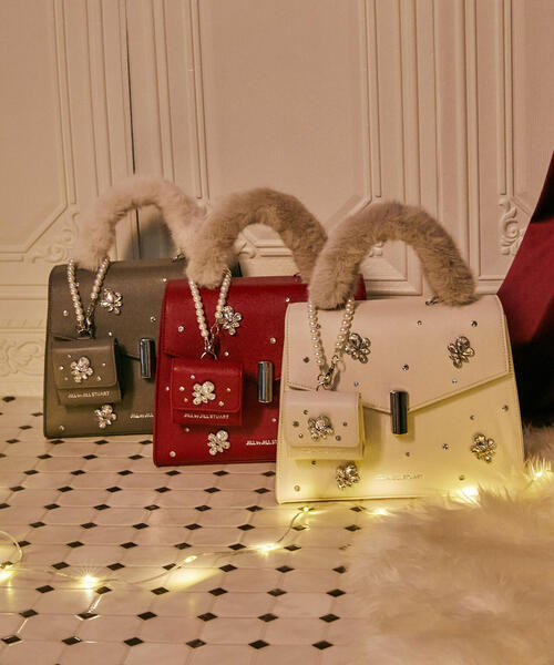 JILL by JILL STUART（ジルバイジルスチュアート）の「◇ランダムビジューミニバッグポーチ（ポーチ・レディース・レッド/ホワイト/グレー・FREE）」の13枚目の写真