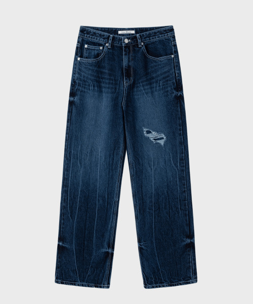NONBLANK(ノンブランク)の「ドミンゴ ウォッシング ルーズ ストレートフィットパンツ_INDIGO(デニムパンツ・メンズ・その他・MEDIUM/X-LARGE/LARGE)」の1枚目の写真