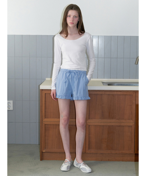 KINDABABY(カインダベイビー)の「frill cotton shorts - blue(その他パンツ・レディース・ブルー・FREE)」の1枚目の写真