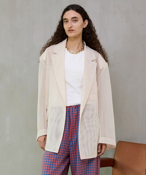 MAISON SPECIAL（メゾンスペシャル）の「Sheer Over Jacket/シアーオーバージャケット（テーラードジャケット・レディース・ブラック/マルチ/ホワイト・FREE）」の14枚目の写真