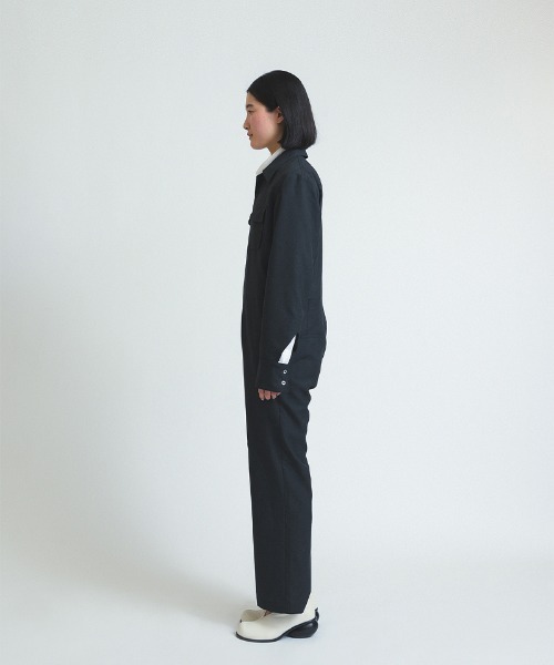 soduk(スドーク)の「【soduk】curve pockets jumpsuit(つなぎ/オールインワン・レディース・ネイビー/グレー・SMALL/MEDIUM)」の4枚目の写真