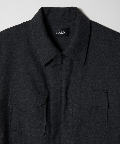 soduk(スドーク)の「【soduk】curve pockets jumpsuit(つなぎ/オールインワン・レディース・ネイビー/グレー・SMALL/MEDIUM)」の10枚目の写真