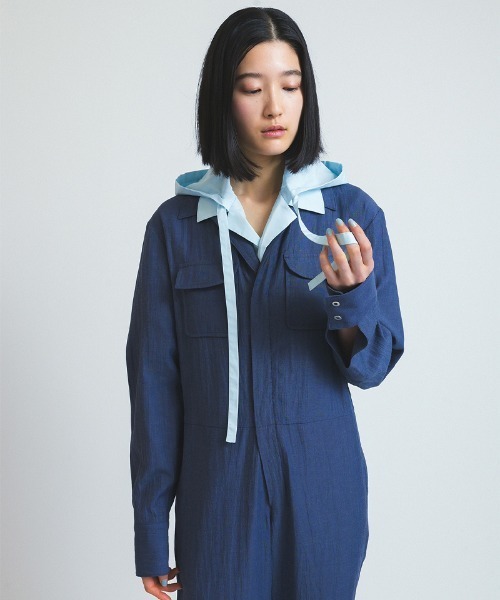 soduk(スドーク)の「【soduk】curve pockets jumpsuit(つなぎ/オールインワン・レディース・ネイビー/グレー・SMALL/MEDIUM)」の15枚目の写真