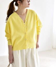 ロロピアーナ シルクコットン　綿　絹　黄色　イエロー　カーディガン ロロピアーナ シルクコットン綿絹黄色イエローカーディガン