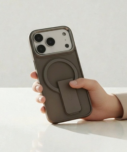 Fun & Daily(ファンアンドデイリー)の「Stand MagSafe対応 iPhone Case 16 17 Plus Pro ProMax Air 16e / アイフォンケース(スマホケース/カバー・レディース・グレー/ブラック/ネイビー・iPhone 16 Plus/iPhone 16 Pro/iPhone 16 Pro Max/iPhone 16e/iPhone 17/iPhone 17 Pro/iPhone 17 Pro Max/iPhone Air/iPhone 16)」の2枚目の写真