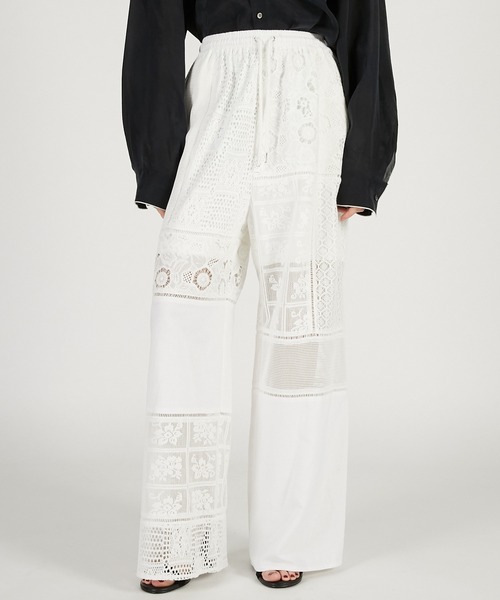 PRANK PROJECT（プランクプロジェクト）の「【2026Spring Pre-Order】パネルレースパンツ / Panel Lace Pants（その他パンツ・レディース・ブラック/ホワイト・36/38）」の2枚目の写真