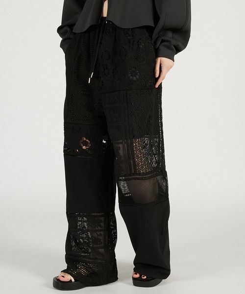 PRANK PROJECT（プランクプロジェクト）の「【2026Spring Pre-Order】パネルレースパンツ / Panel Lace Pants（その他パンツ・レディース・ブラック/ホワイト・36/38）」の3枚目の写真