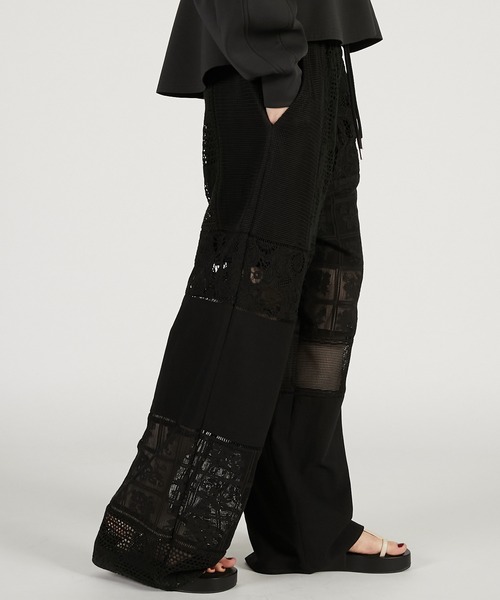 PRANK PROJECT（プランクプロジェクト）の「【2026Spring Pre-Order】パネルレースパンツ / Panel Lace Pants（その他パンツ・レディース・ブラック/ホワイト・36/38）」の5枚目の写真
