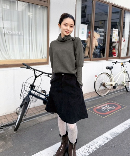 Jewelobe（ジュエローブ）の「コーデュロイフレアミディスカート（スカート・レディース・ブラウン/ブラック・S/M）」の17枚目の写真