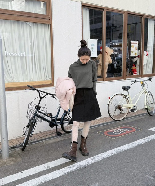 Jewelobe（ジュエローブ）の「コーデュロイフレアミディスカート（スカート・レディース・ブラウン/ブラック・S/M）」の21枚目の写真